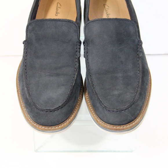 Clarks Loafer sz 9.5 Mens Slip on Shoes Blue Leather Business Casual main image 6